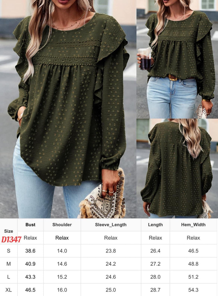 Green fall blouse