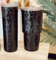 Black Leopard Tumblers Rose Gold READY TO SHIP