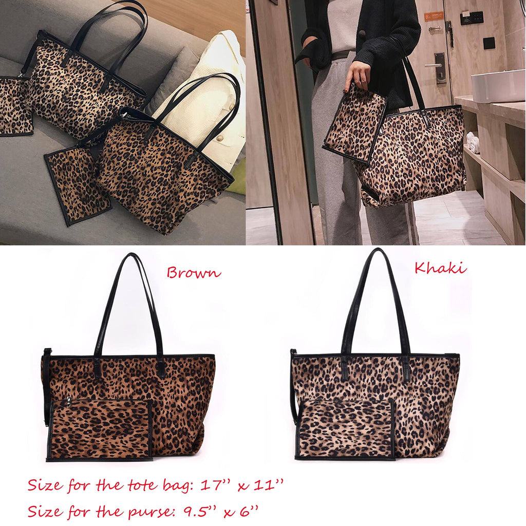 2 pc leopard handbag READY TO SHIP